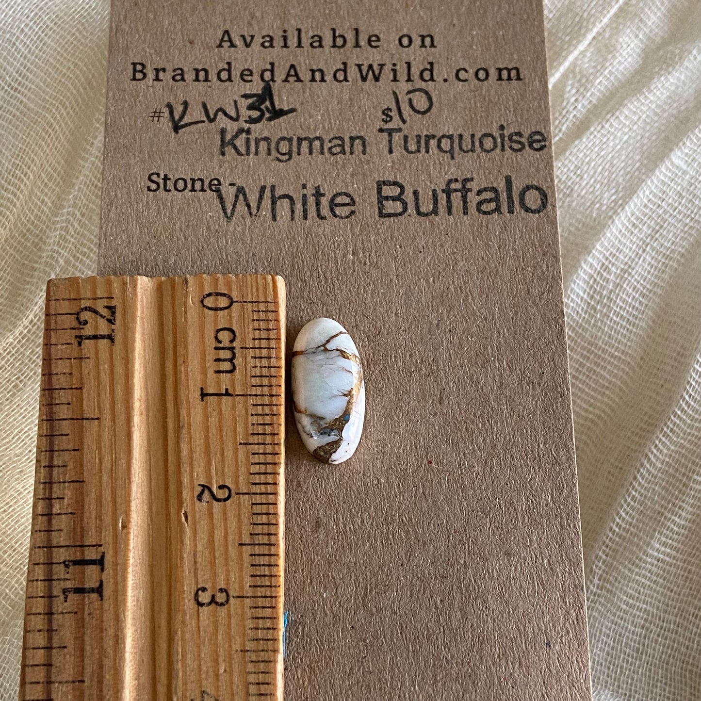 Kingman Turquoise, White Buffalo, Copper Cabochon - KW31
