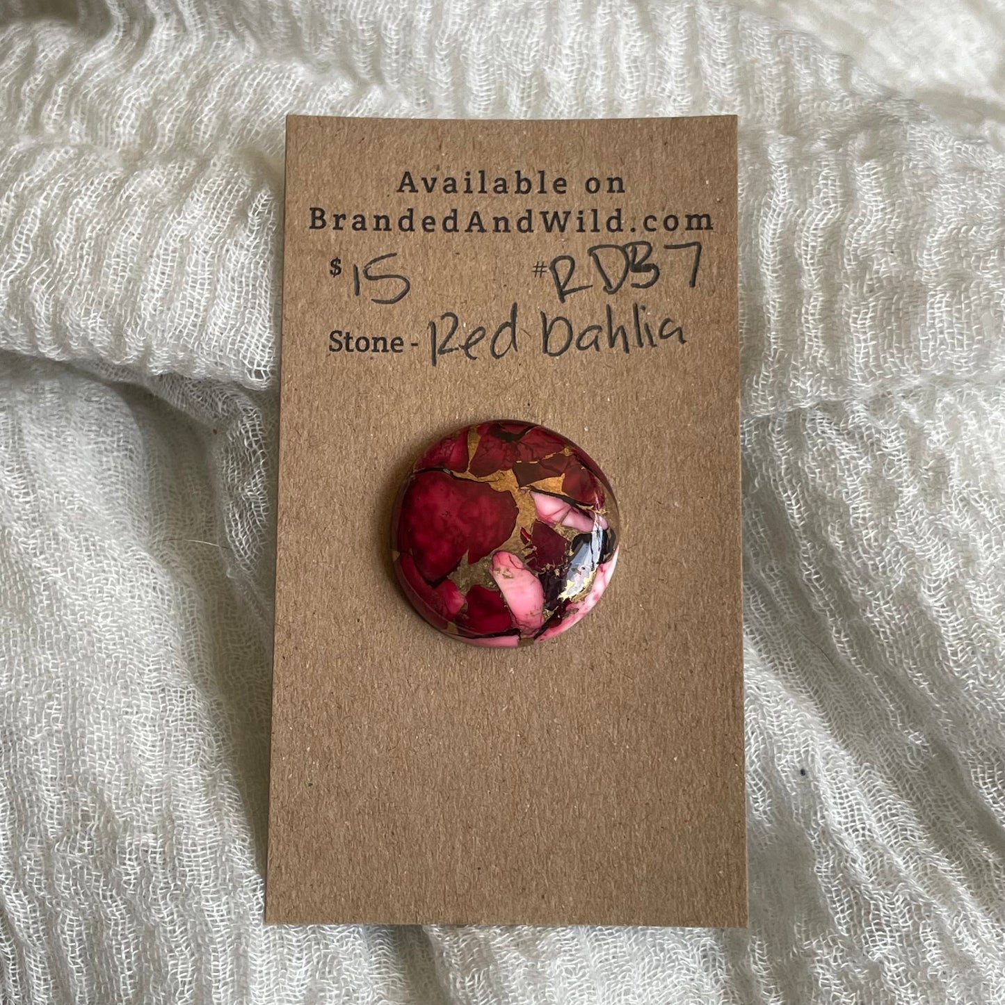 Red Dahlia Cabochon - RD37