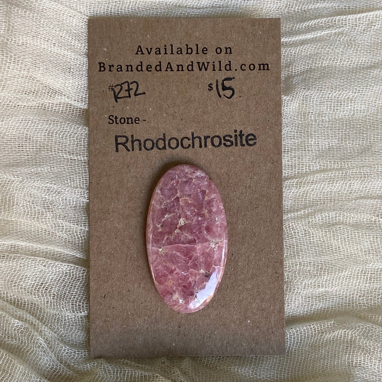 Rhodochrosite Cabochon - R72 07E11E56-9767-473E-81F8-17FDD9FD7A40 Brandedandwild.com
