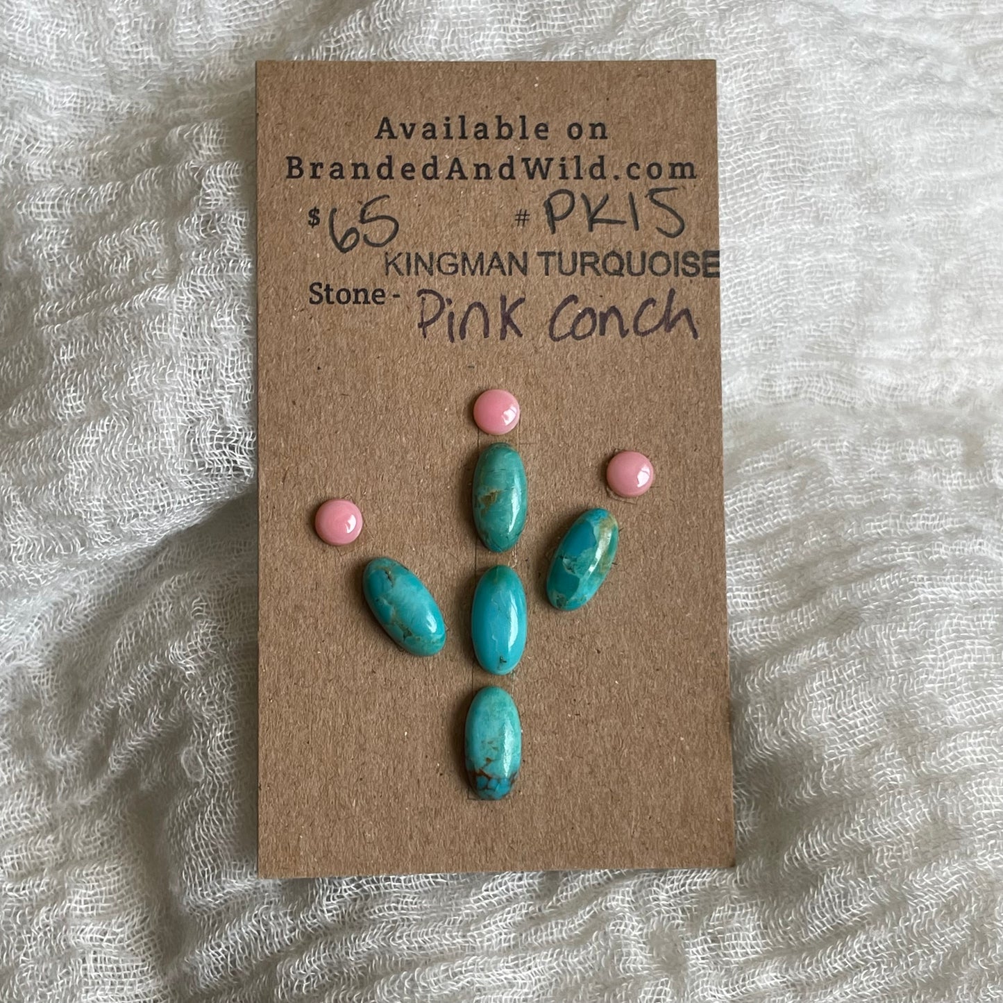 Pink Conch / Kingman Turquoise Cabochon - PK15