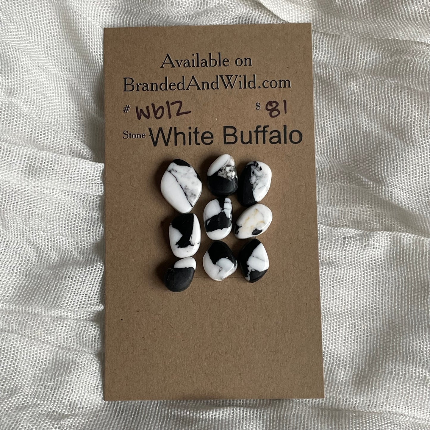 White Buffalo Cabochon - WB12 0834BF52-2E69-4625-B2E6-998E79B25A93 Brandedandwild.com