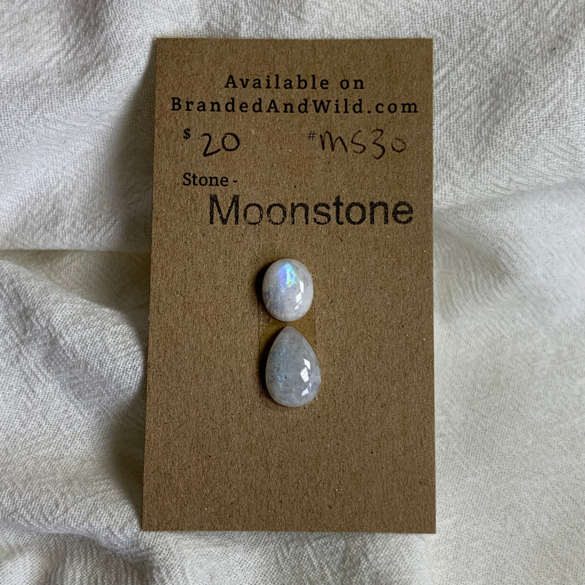 Moonstone Cabochon - MS30 0856A3DC-C7C9-4F60-AA35-563D2BA62A96 Brandedandwild.com