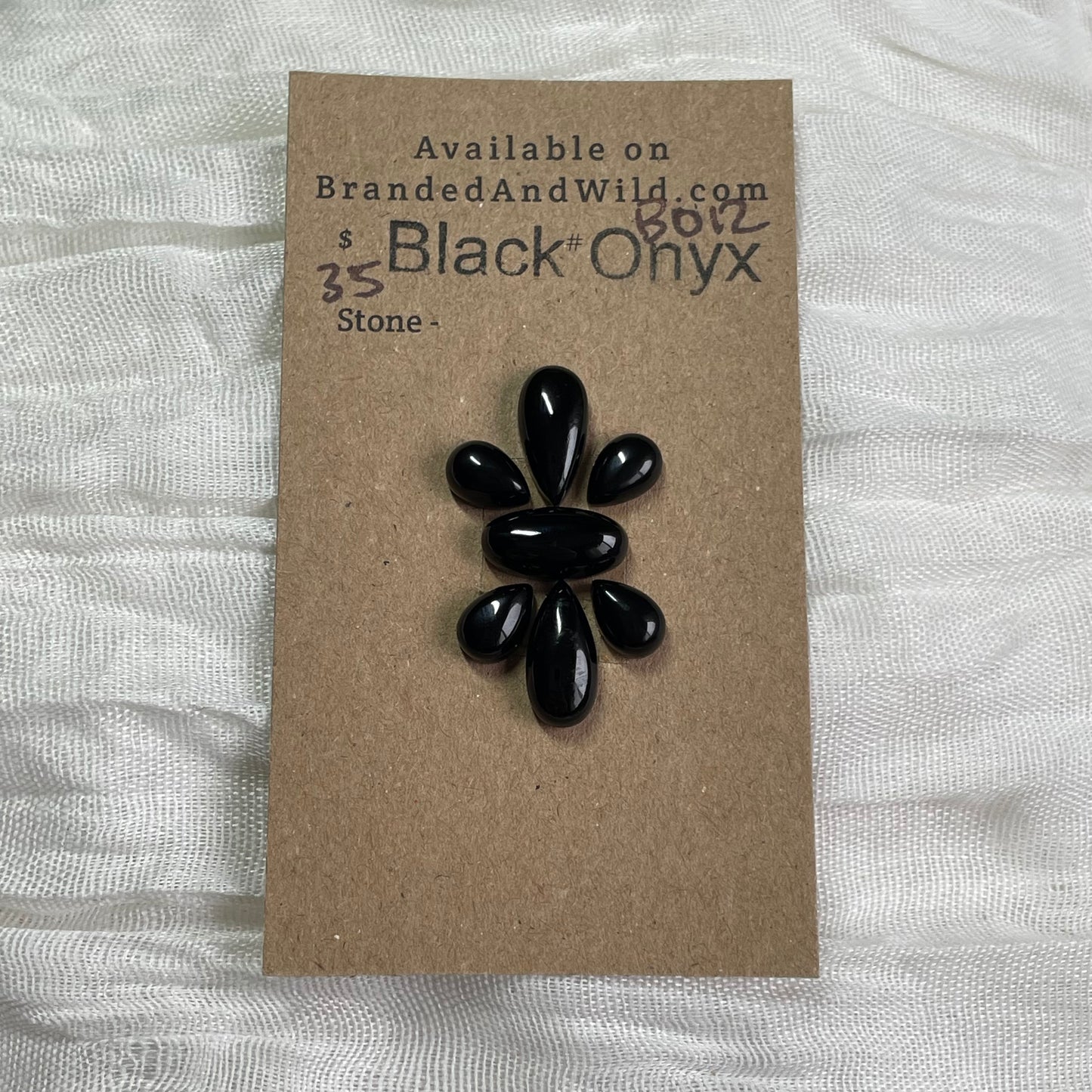Black Onyx - Cabochon - BO12 0881D91B-FC0B-47EE-A8AF-EDA80CDA986D Brandedandwild.com