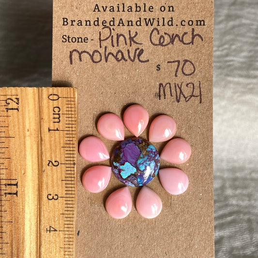 Pink Conch / Mohave Cabochon - MIX21