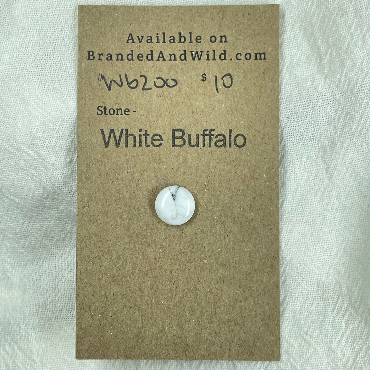 White Buffalo Cabochon - WB200 08D1DC82-6257-4542-8202-FD5955947FC9 Brandedandwild.com