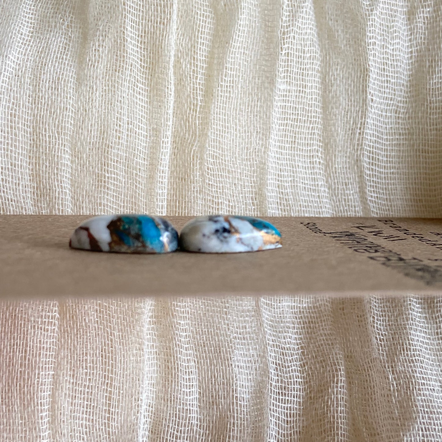 Kingman Turquoise, White Buffalo, Copper Cabochon - KW11