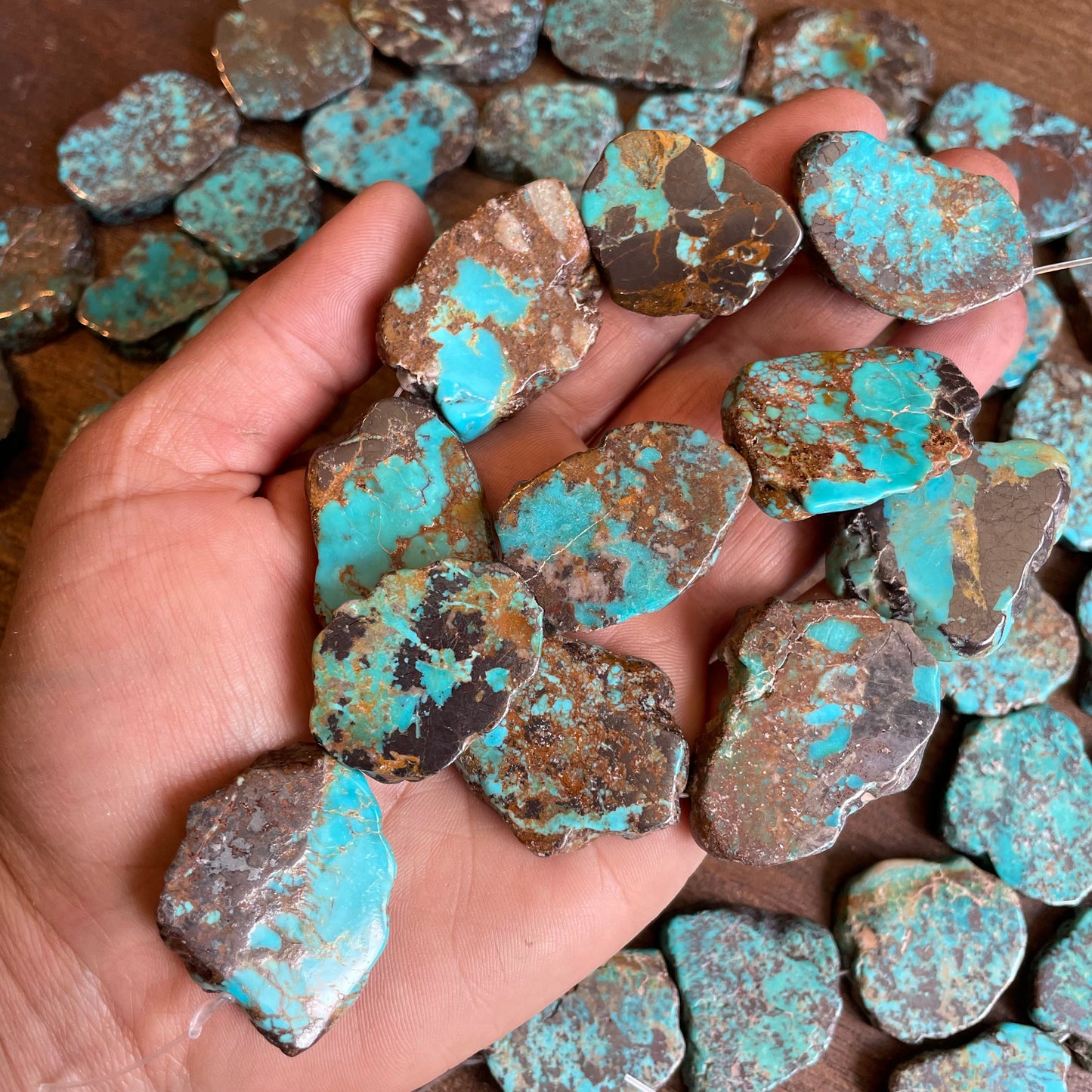 Turquoise Irregular Large Slices, 16 inches - TB01