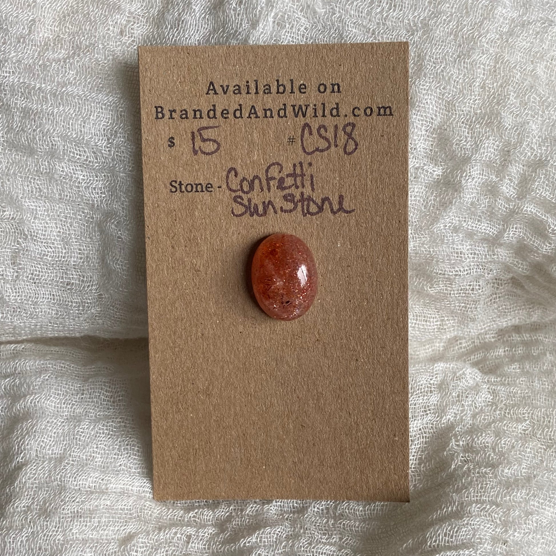 Confetti Sunstone Cabochon - CS18 091716E6-2757-48DC-8CAF-DC270AA025C1 Brandedandwild.com