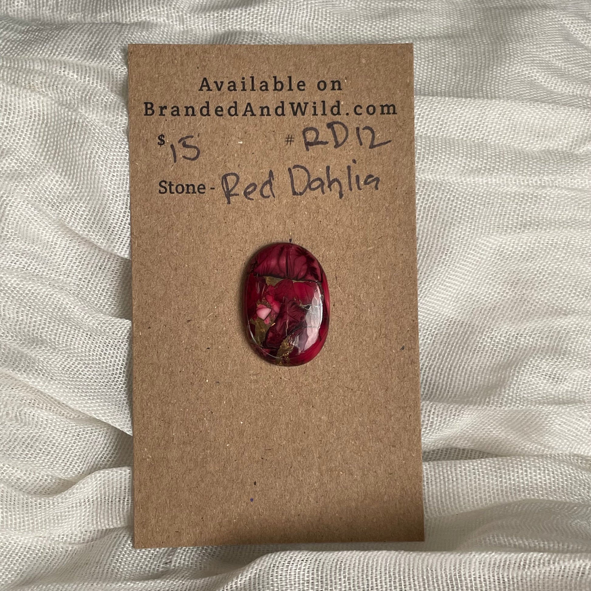 Red Dahlia Cabochon - RD12 09284ED6-CD30-4F34-9DE0-B304FDCD7395 Brandedandwild.com