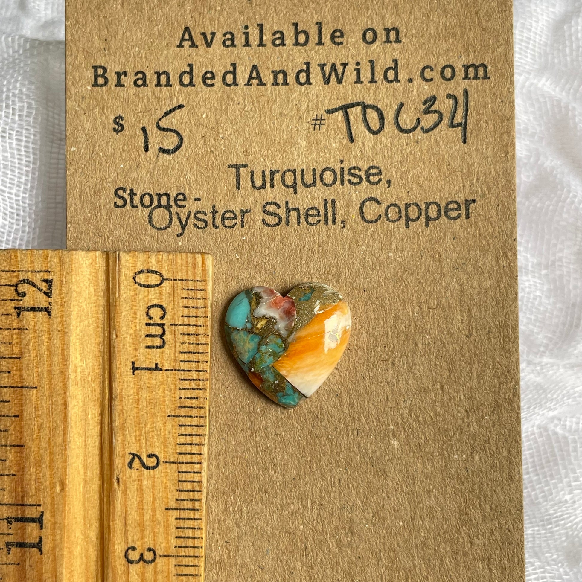 Turquoise, Oyster Shell, Copper Cabochon - TOC34 0952677C-52FC-4F4E-8EC9-FA689820D70E Brandedandwild.com