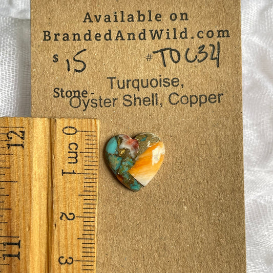 Turquoise, Oyster Shell, Copper Cabochon - TOC34 0952677C-52FC-4F4E-8EC9-FA689820D70E Brandedandwild.com