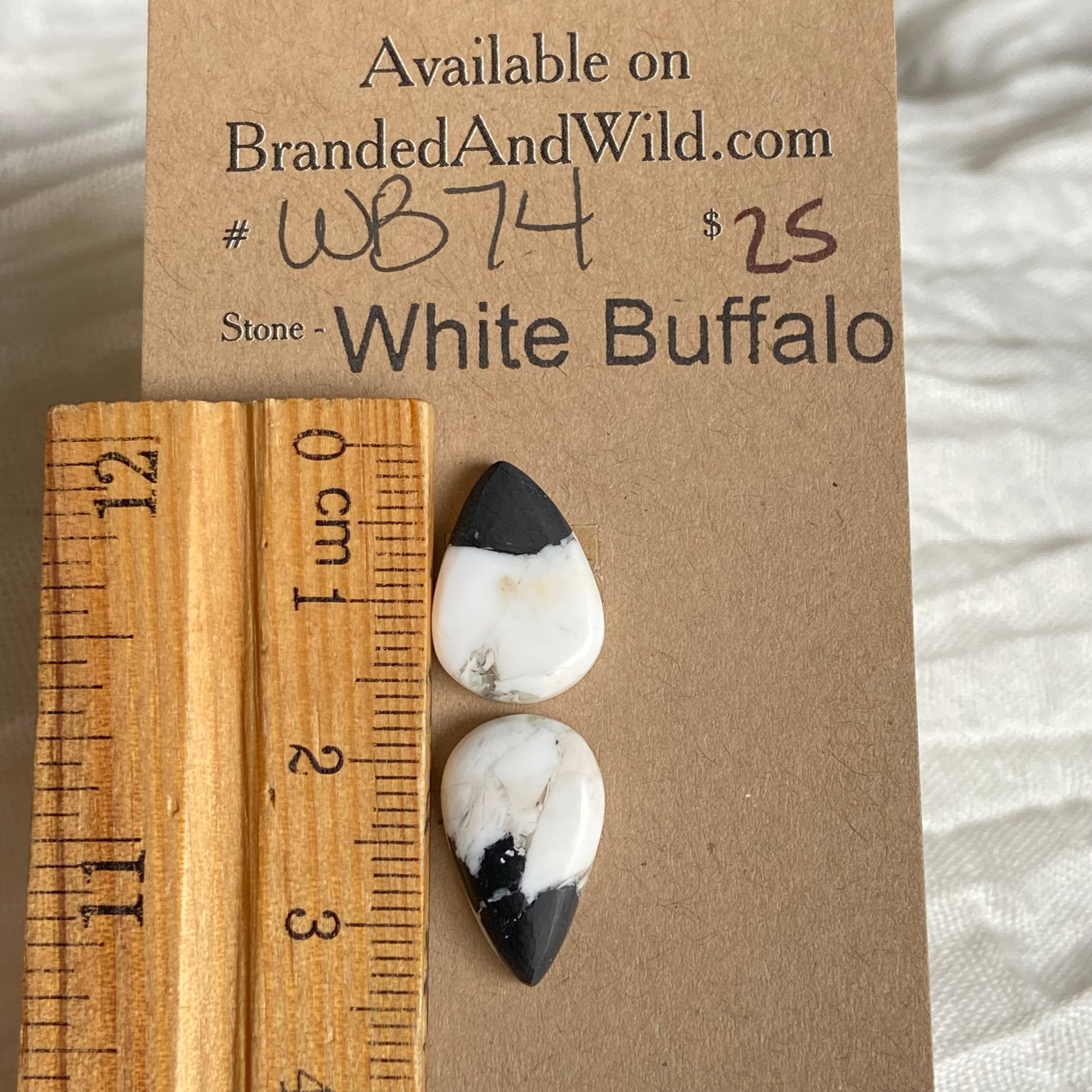 White Buffalo Cabochon - WB74 096936FB-B134-40BC-8D55-9B2D6BD2AAFE Brandedandwild.com