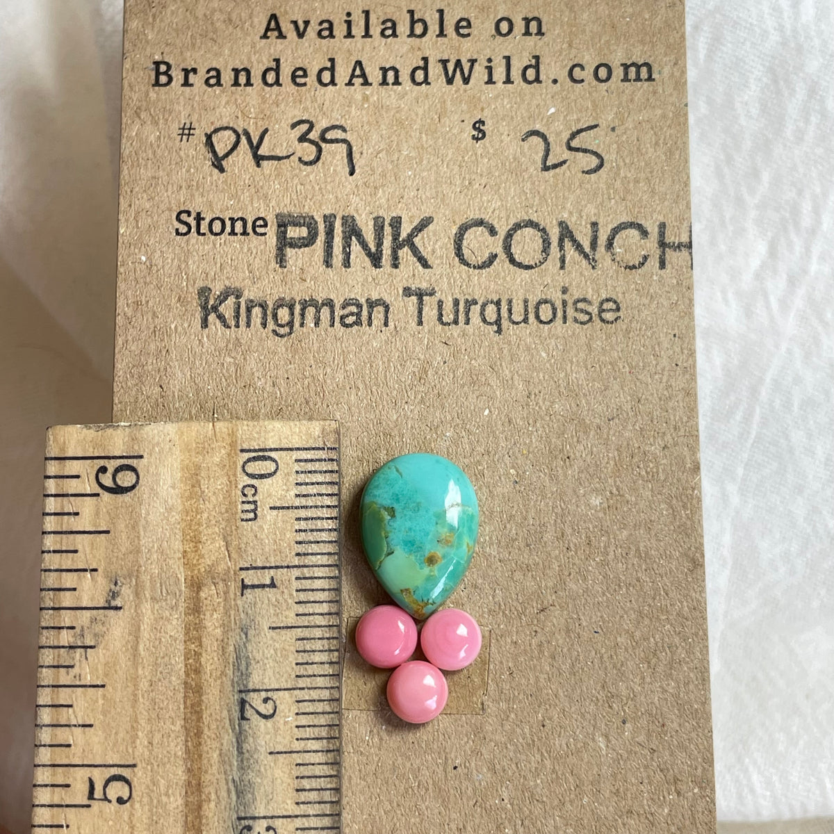 Pink Conch / Kingman Turquoise Cabochon - PK39 098E027E-CCB7-49E6-8609-B33D83755515 Brandedandwild.com