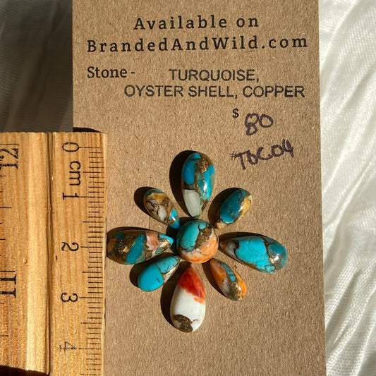 Turquoise, Oystershell, Copper Cabochon - TOC04 0A14DCF0-4BBF-45ED-9389-2D09C27C2988 Brandedandwild.com