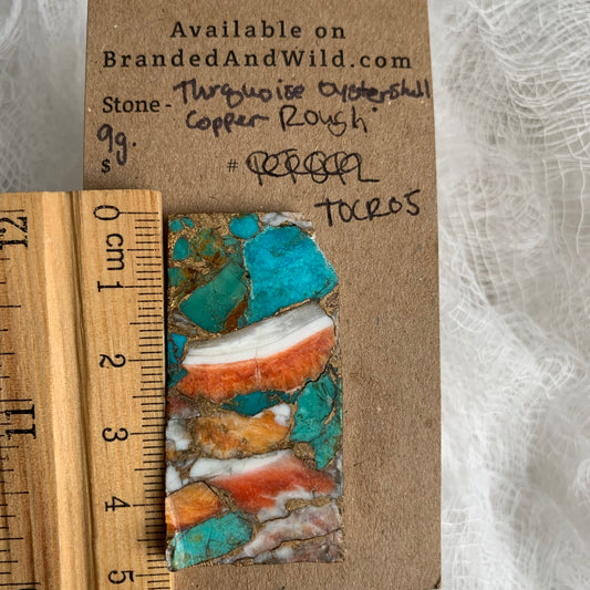 Turquoise Oyster Shell Copper Rough cabochon TOCR05