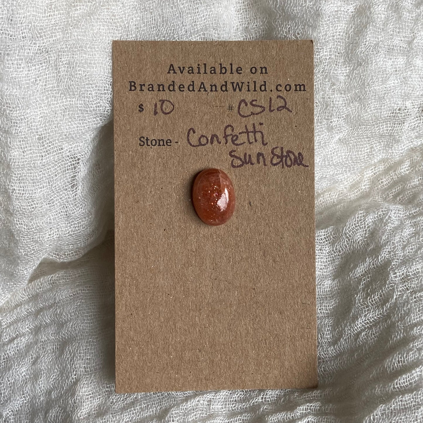 Confetti Sunstone Cabochon - CS12 0A518494-1100-457E-A42A-D101B38593A0 Brandedandwild.com