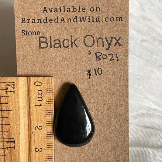 Black Onyx - Cabochon - B021 0A53D43E-3CDC-4C74-8A9F-C215C42202D2 Brandedandwild.com