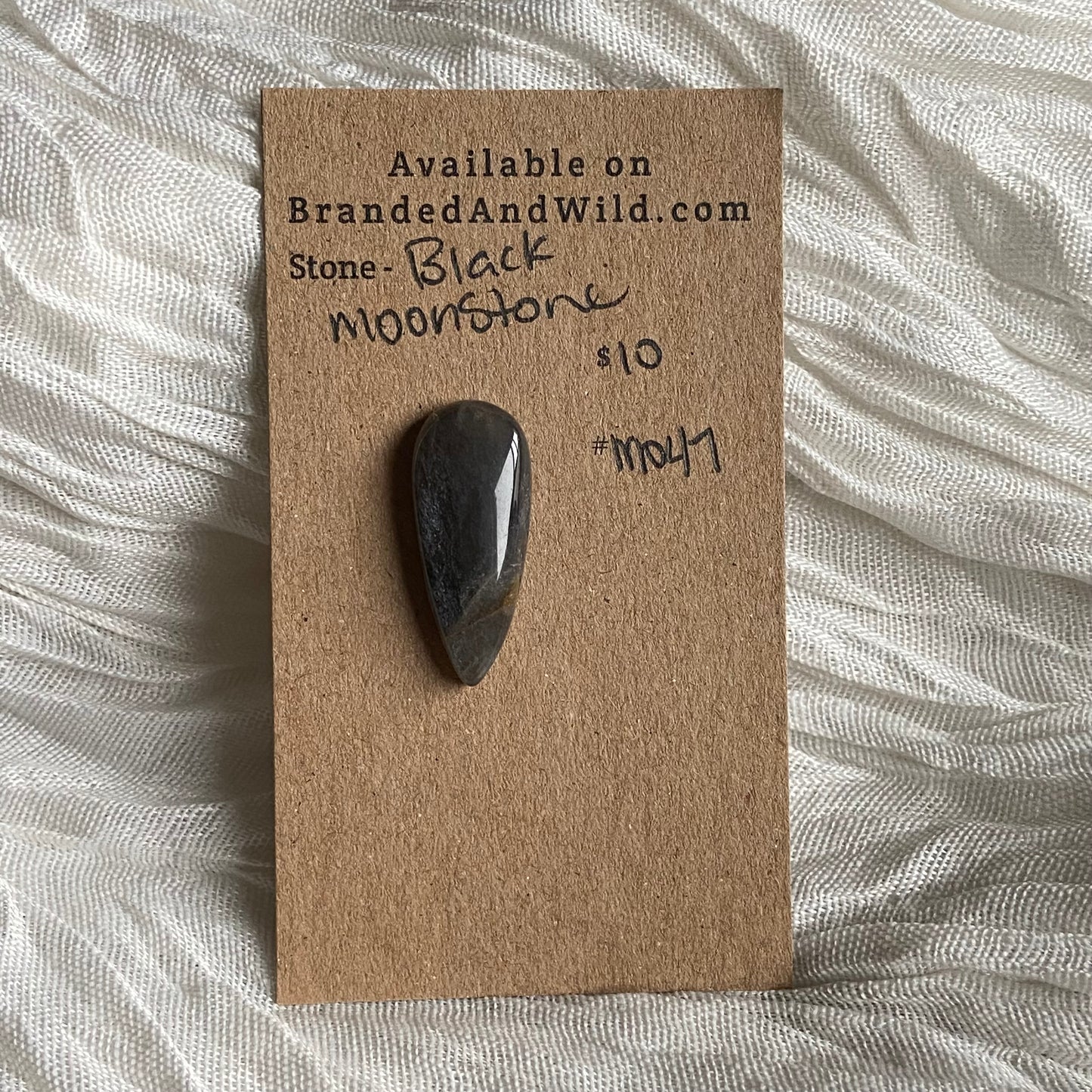 Black Moonstone Cabochon - M047 0A7FB2B1-7B58-4733-ADC7-6E4EA9250E27 Brandedandwild.com