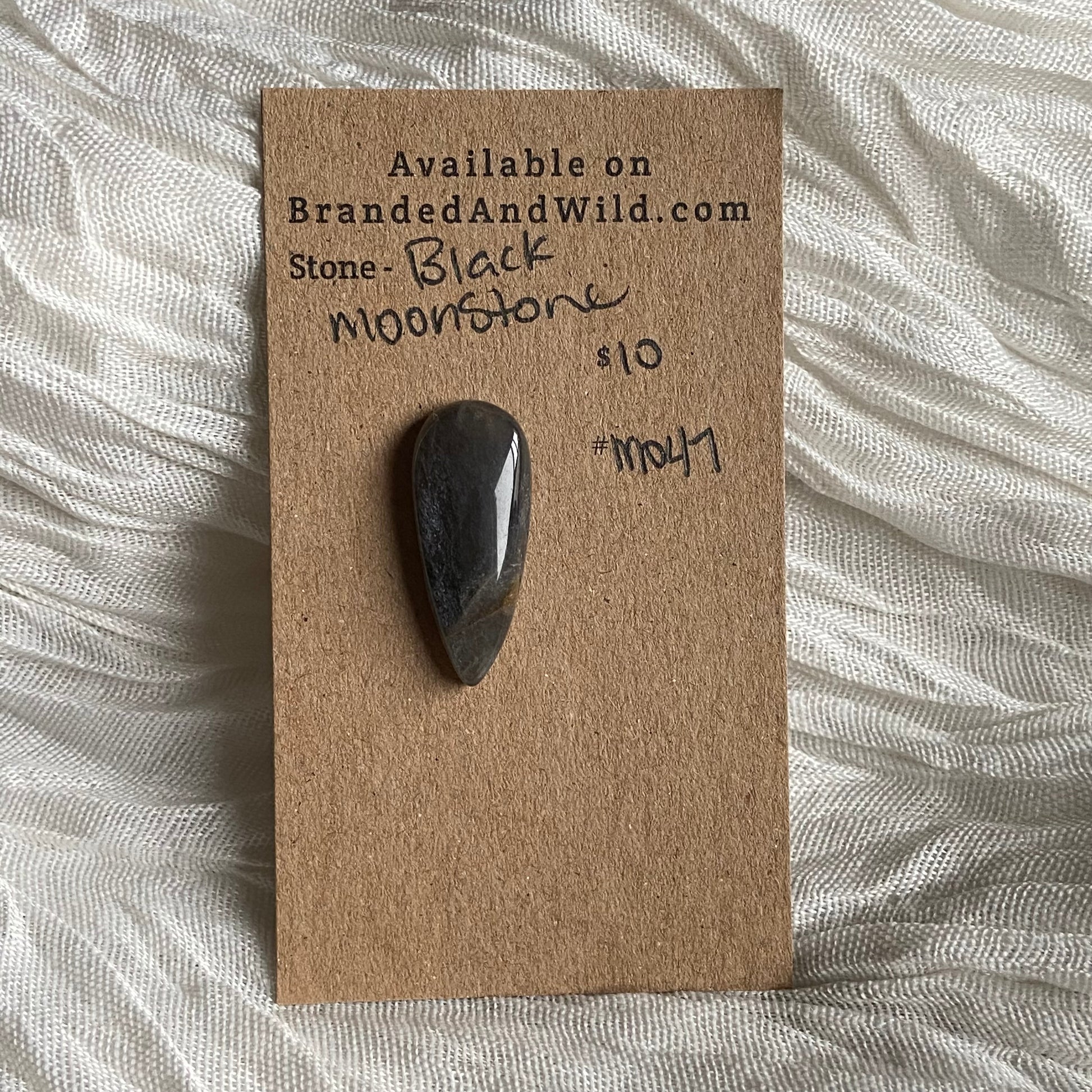 Black Moonstone Cabochon - M047 0A7FB2B1-7B58-4733-ADC7-6E4EA9250E27 Brandedandwild.com