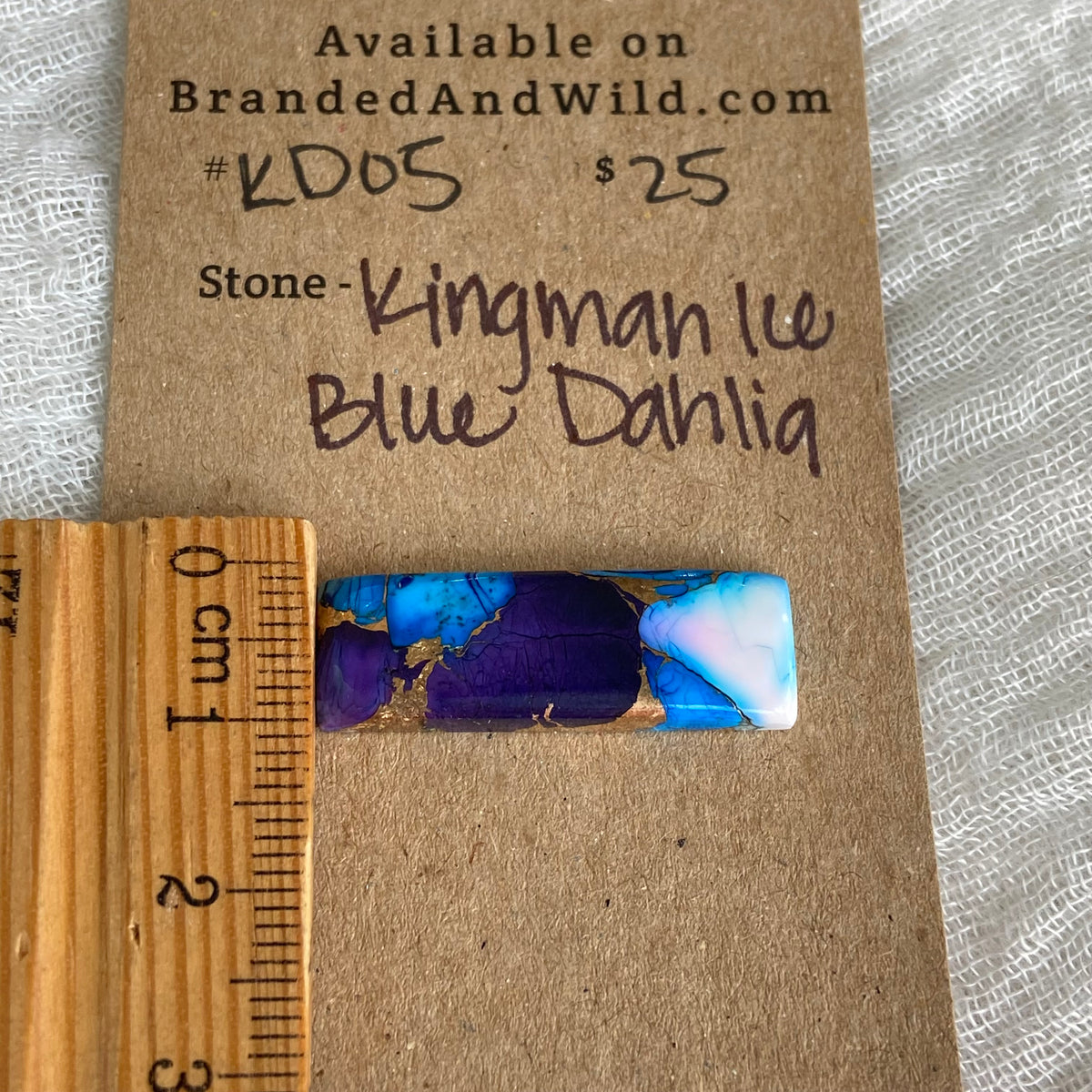 Kingman Ice Blue Dahlia Cabochon - KD05