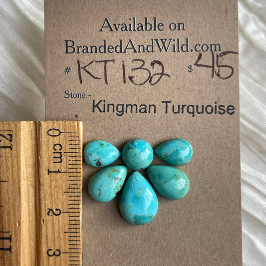 Kingman Turquoise Cabochon - KT132 0AB66AE2-B8E5-4ADE-AF9A-559BC84BE5F0 Brandedandwild.com