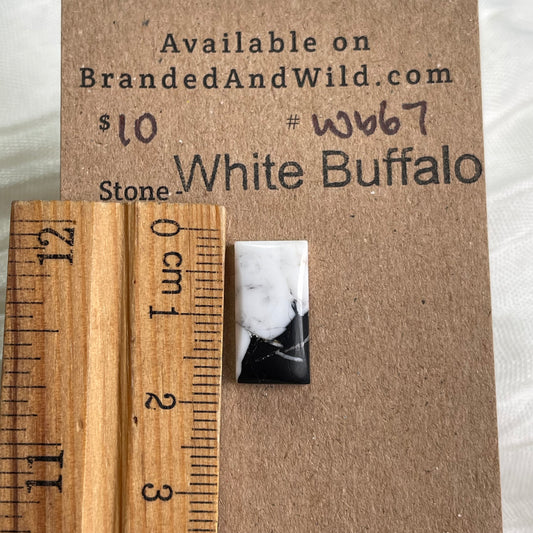 White Buffalo Cabochon - WB67 0AC90EF5-C762-431D-9303-4A7F7A281363 Brandedandwild.com