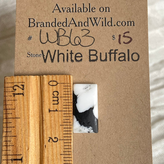 White Buffalo Cabochon - WB63 0AF1A2B2-828E-4DAA-8B6D-B1E706593BED Brandedandwild.com
