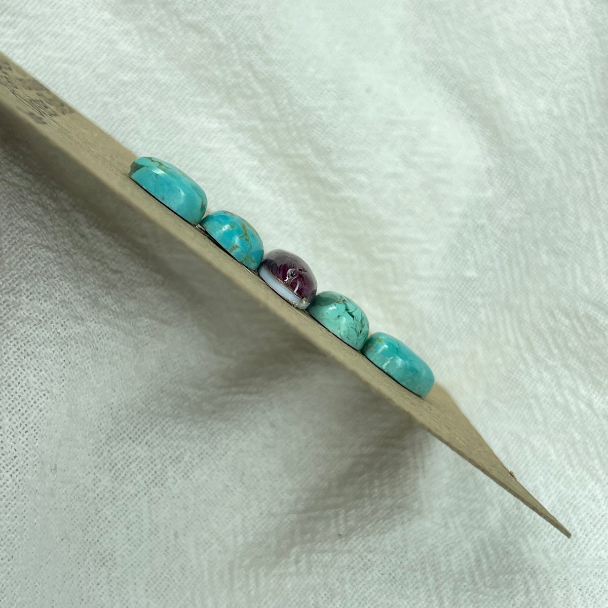 Oystershell - Kingman Turquoise Cabochon - K024 0B3578B1-8598-4C5D-ABA1-FE85FC418A99 Brandedandwild.com