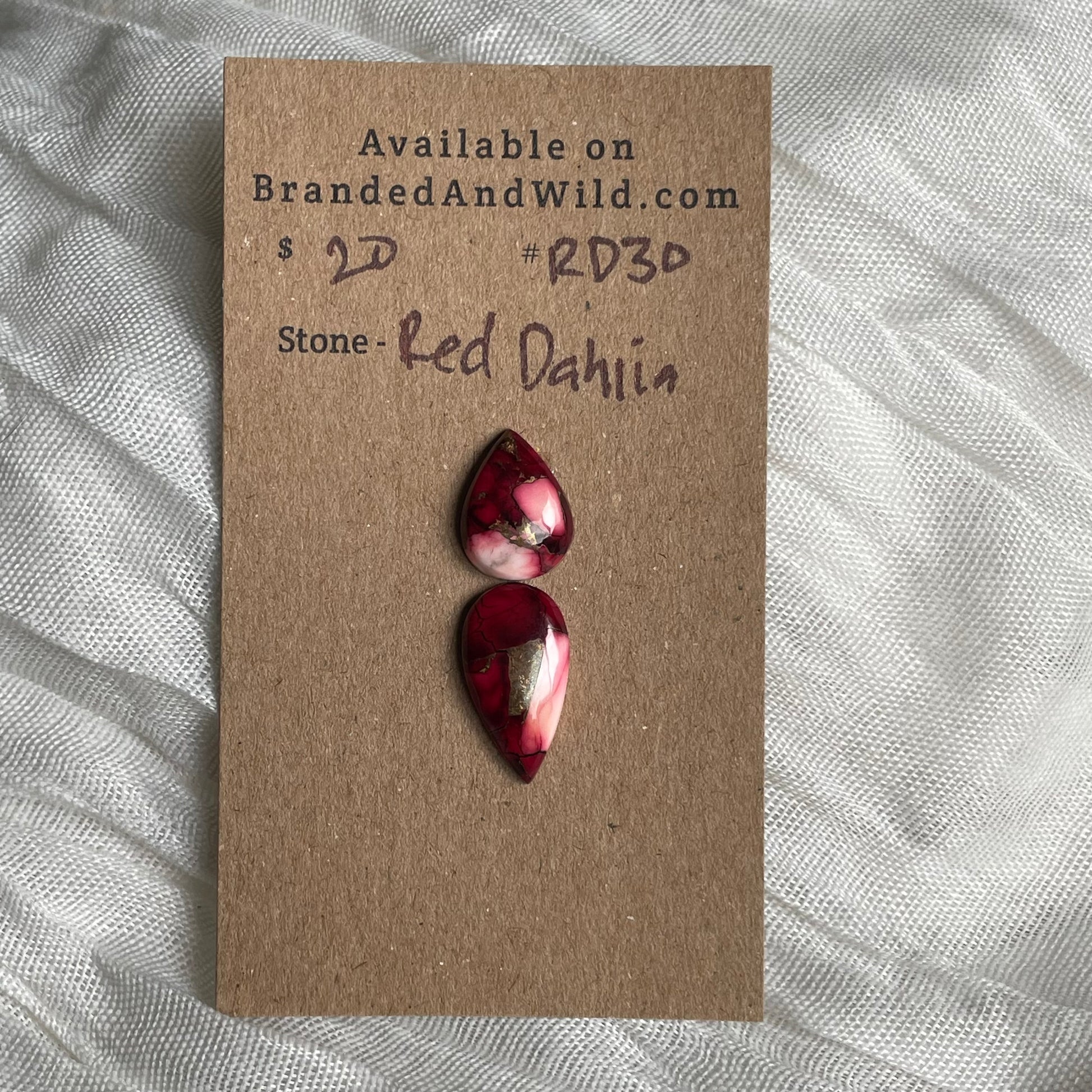 Red Dahlia Cabochon - RD30 0B93C508-145E-4206-88B5-0BEE86348BDB Brandedandwild.com
