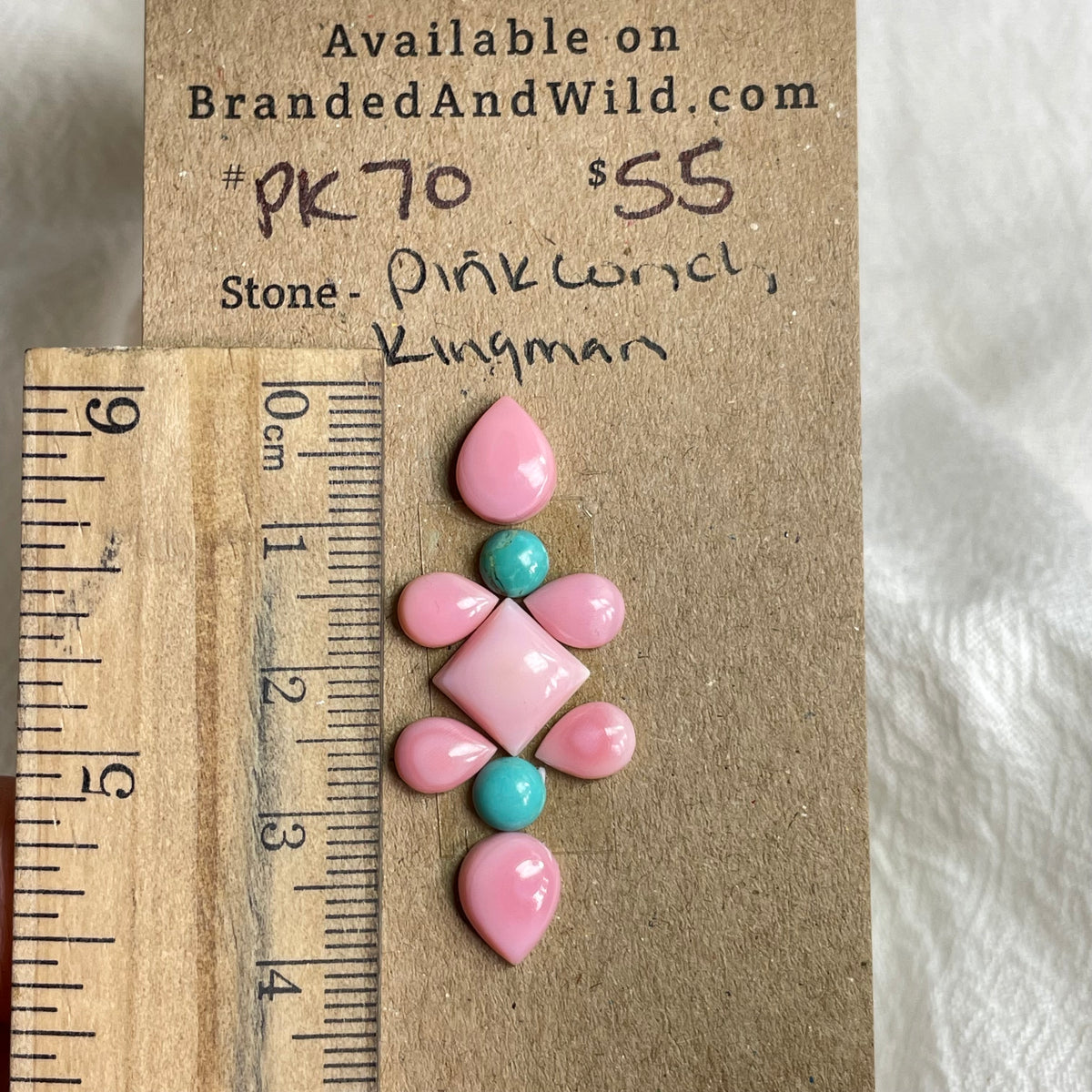 Pink Conch / Kingman Turquoise Cabochon - PK70