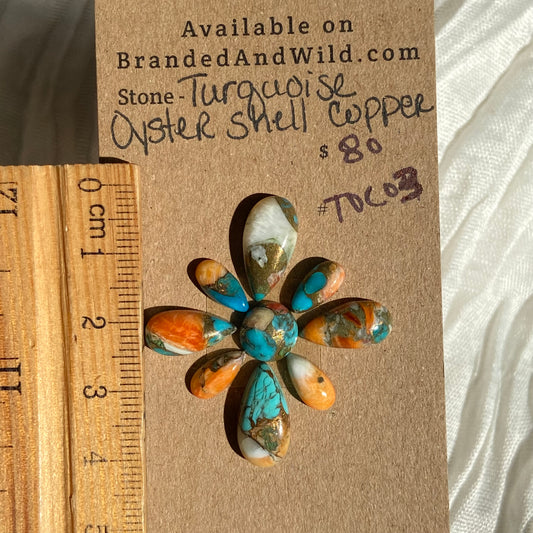 Turquoise, Oystershell, Copper Cabochon - TOC03 0C2DCE8B-39BA-48EF-89C4-CFE0D736DA38 Brandedandwild.com