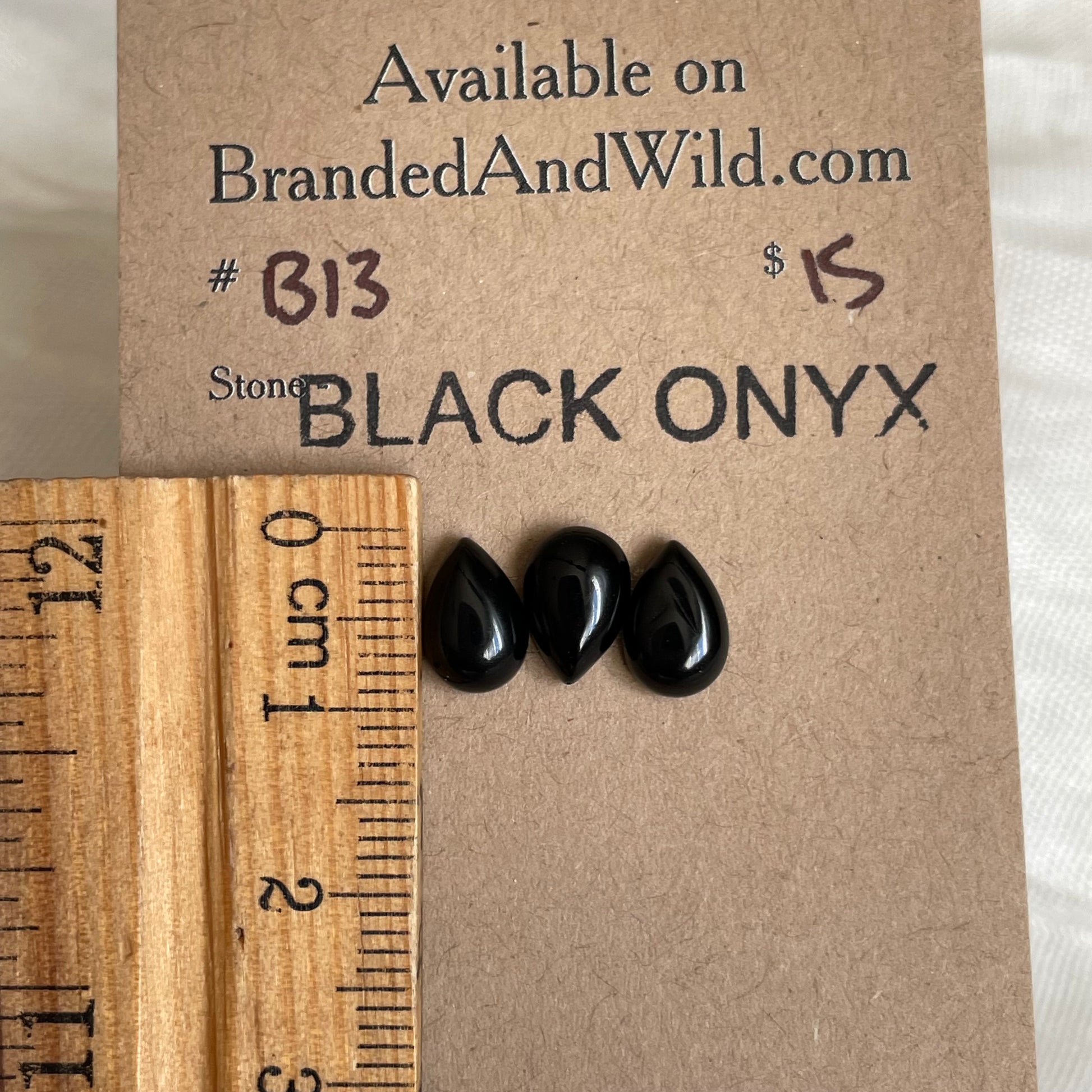 Black Onyx - Cabochon - B13 0C374E89-53FD-4A35-A1EB-3E1F354E0FAF Brandedandwild.com