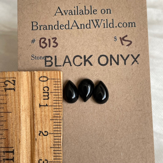 Black Onyx - Cabochon - B13 0C374E89-53FD-4A35-A1EB-3E1F354E0FAF Brandedandwild.com