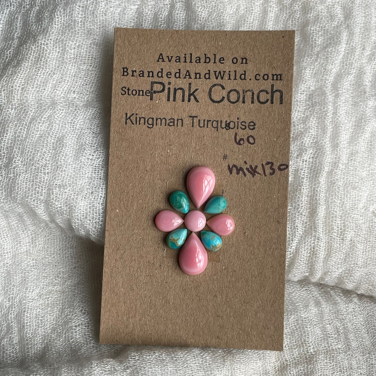 Turquoise / Pink Conch Cabochon - MIX130 0C6CDE60-EE3B-42A0-A8EC-E1EC94055D4C Brandedandwild.com