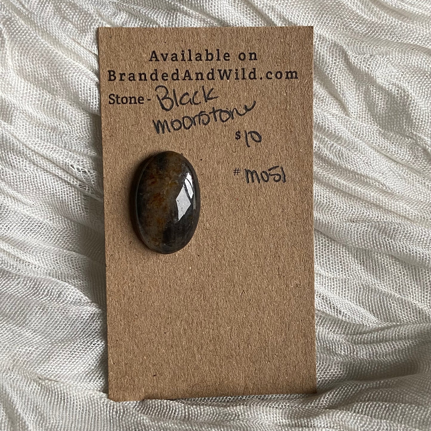 Black Moonstone Cabochon - M051 0C936902-198F-4483-879F-5C2858A5D83D Brandedandwild.com