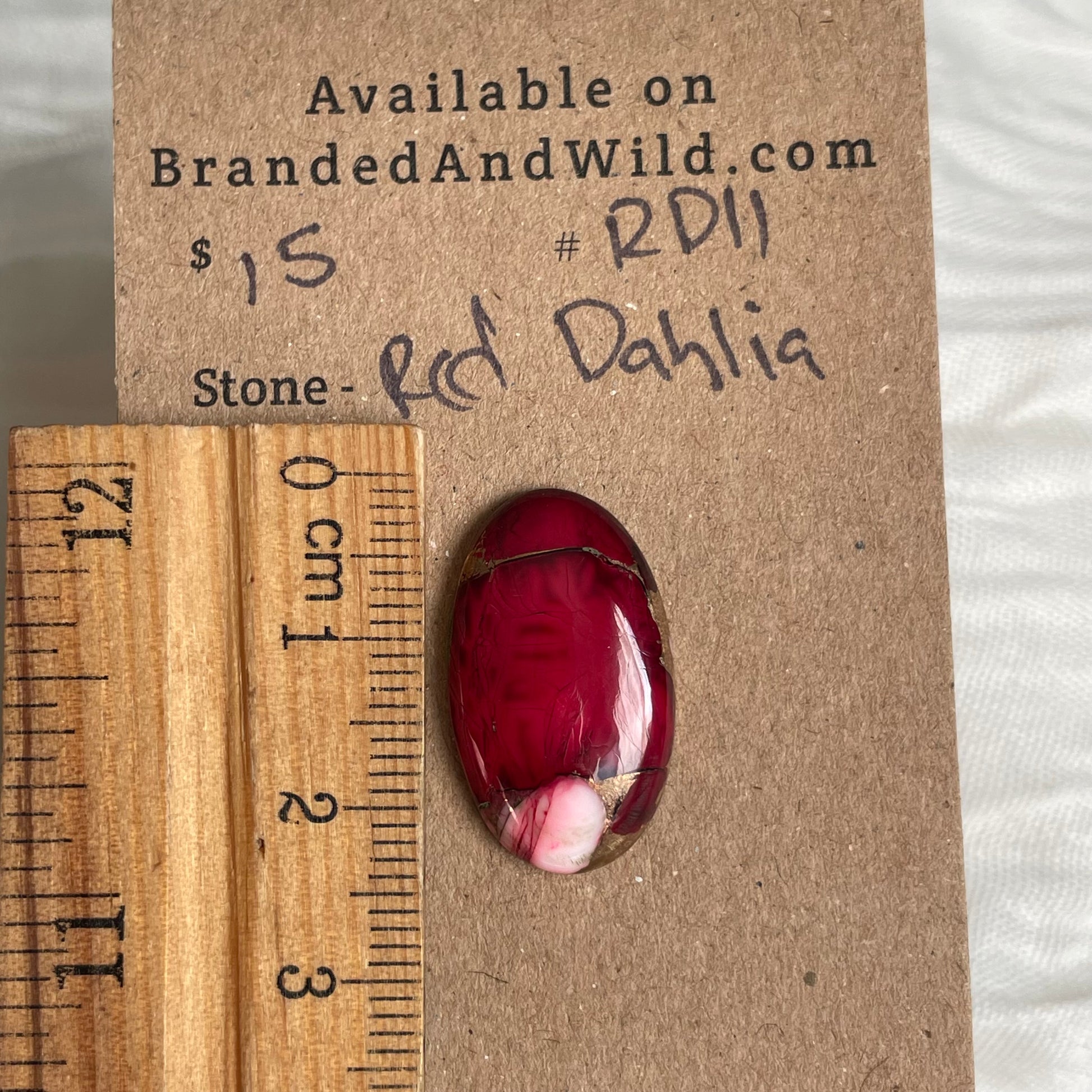 Red Dahlia Cabochon - RD11 0CB9FF4C-3ADB-4E7A-AAAE-8FB1231A9637 Brandedandwild.com