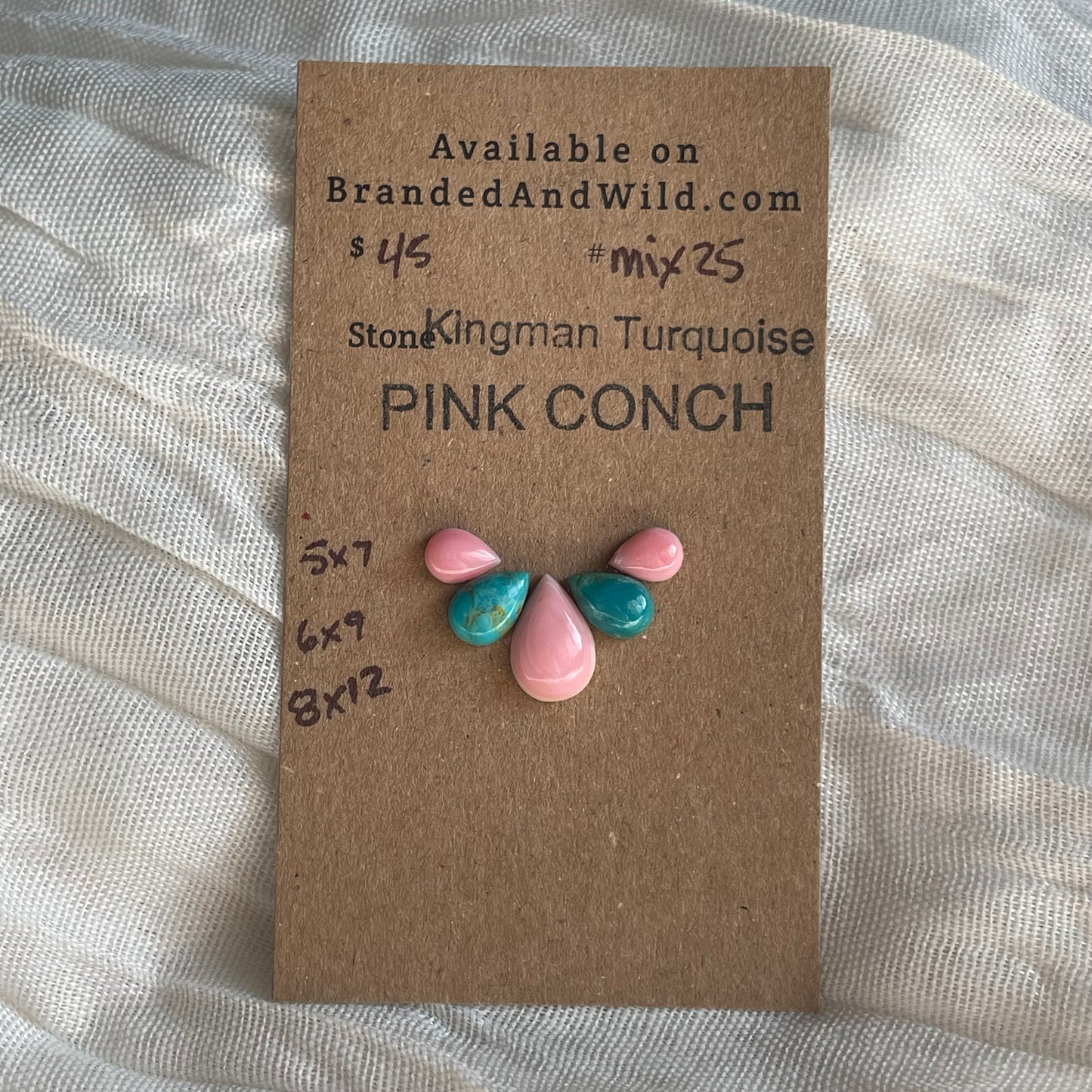 Kingman / Pink Conch Cabochon - MIX25 0CCF7996-26E5-4CAB-B2C9-3AF0502668AF Brandedandwild.com