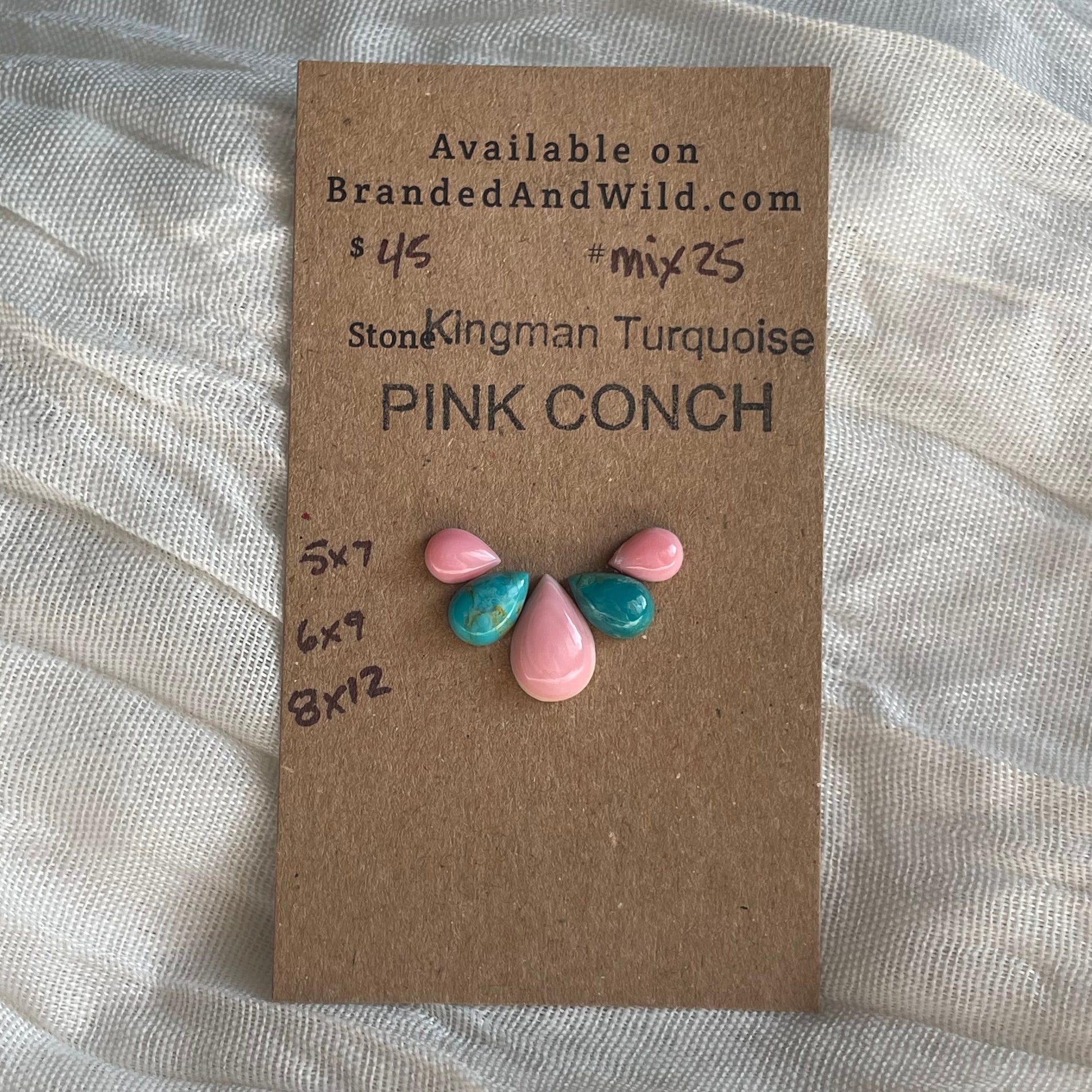 Kingman / Pink Conch Cabochon - MIX25 0CCF7996-26E5-4CAB-B2C9-3AF0502668AF Brandedandwild.com
