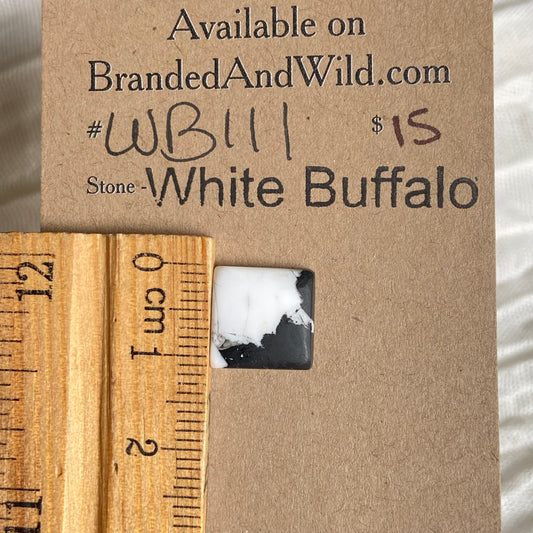 White Buffalo Cabochon - WB111 0CD9FBF8-4F43-401B-9D4C-BE0BF1207837 Brandedandwild.com
