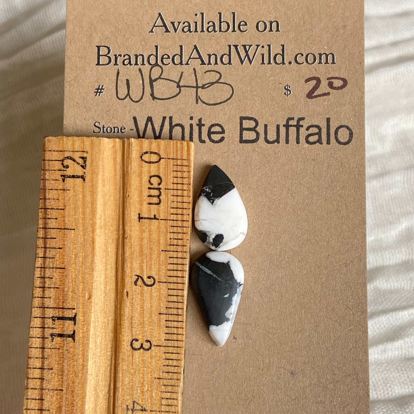 White Buffalo Cabochon - WB43 0CE072BA-290C-4905-BA21-E87B20FAA249 Brandedandwild.com