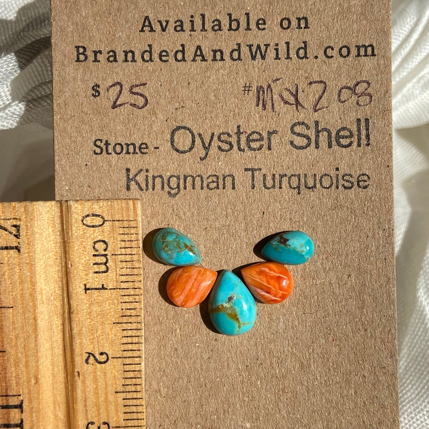 Oystershell / Kingman Turquoise Cabochon - MIX208 0CE1A2A2-312C-4FAB-A126-D5FE3925F45B Brandedandwild.com