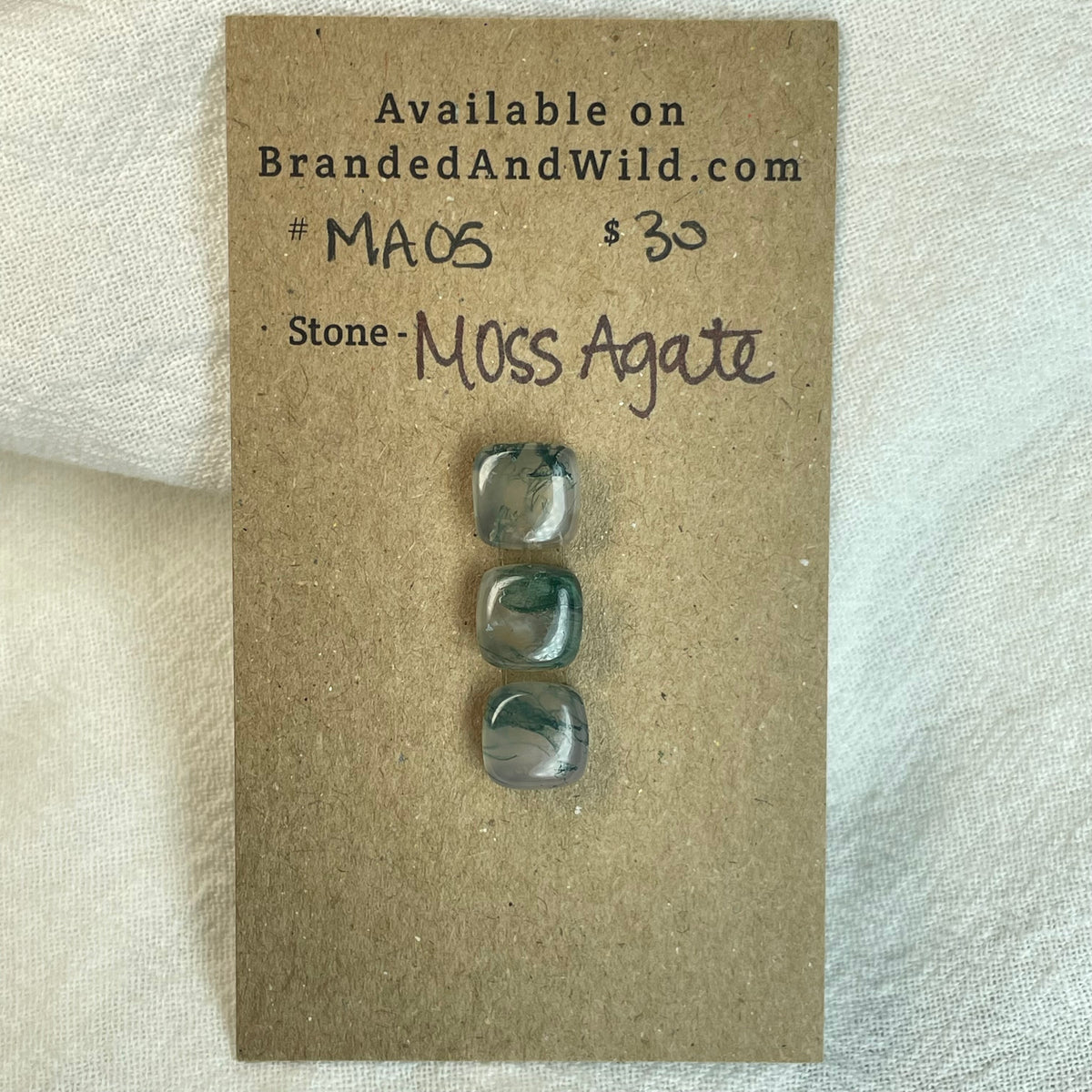 Moss Agate Cabochon - MA05 0DD172CB-D242-4DA7-A18A-870EFC51100E Brandedandwild.com