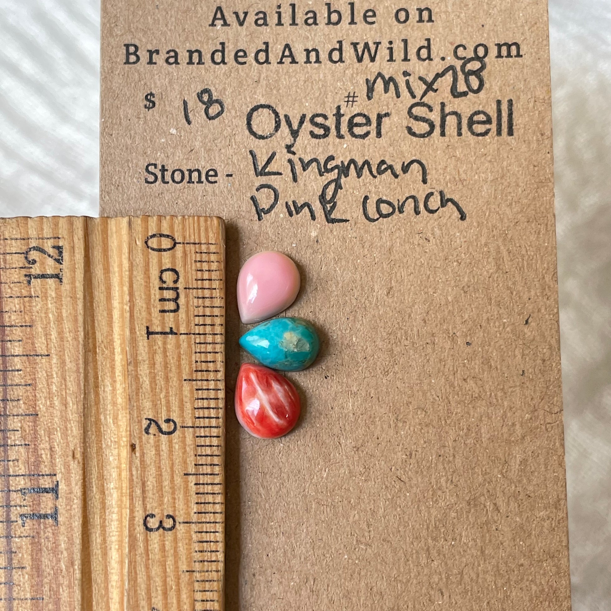 Kingman / Oyster Shell / Pink Conch Cabochon - Mix28 0DE20EF2-33FD-4E94-A6A2-2704315448F1 Brandedandwild.com