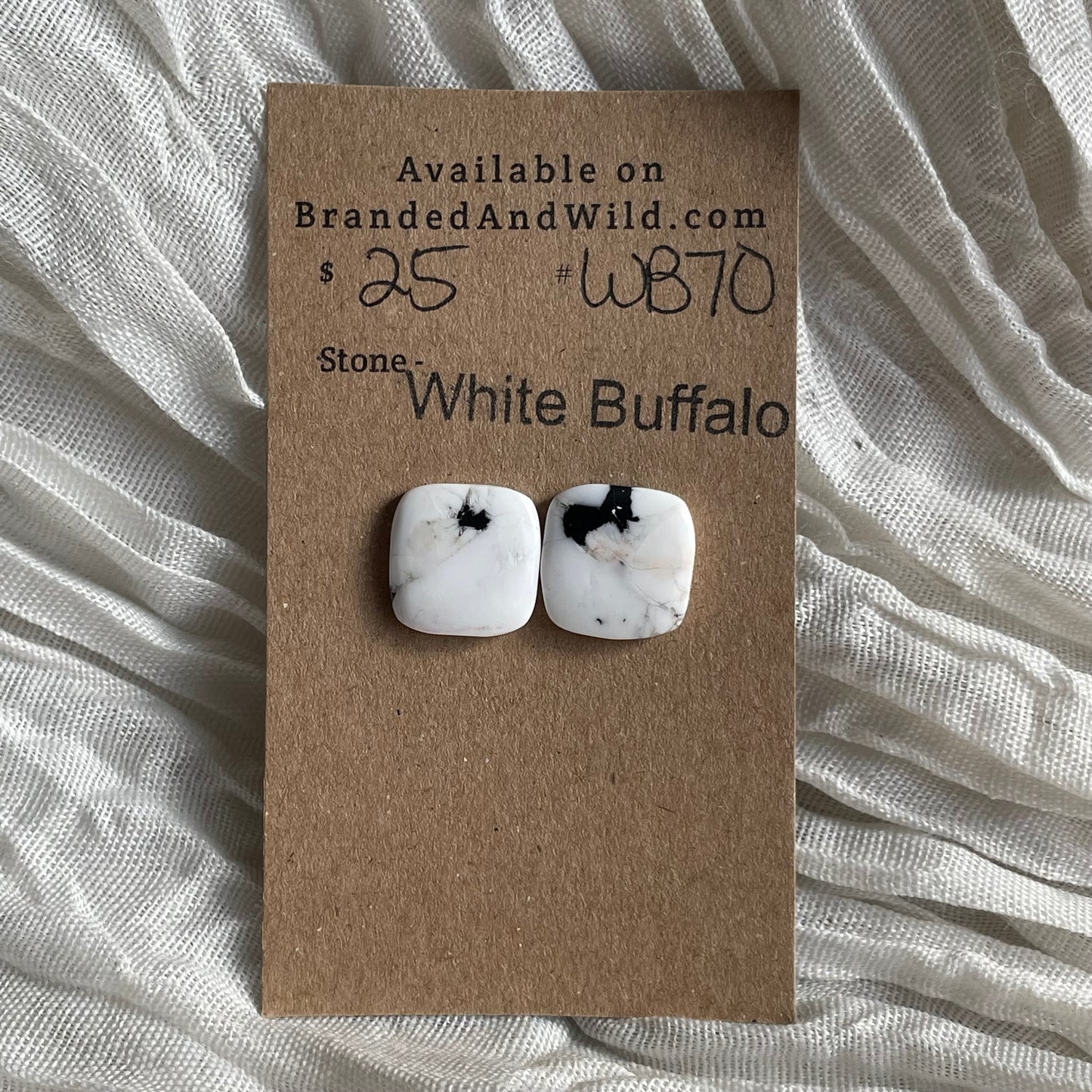 White Buffalo Cabochon - WB70 0DFF0DE0-C613-4B70-8BDF-AFDC4890DCF6 Brandedandwild.com