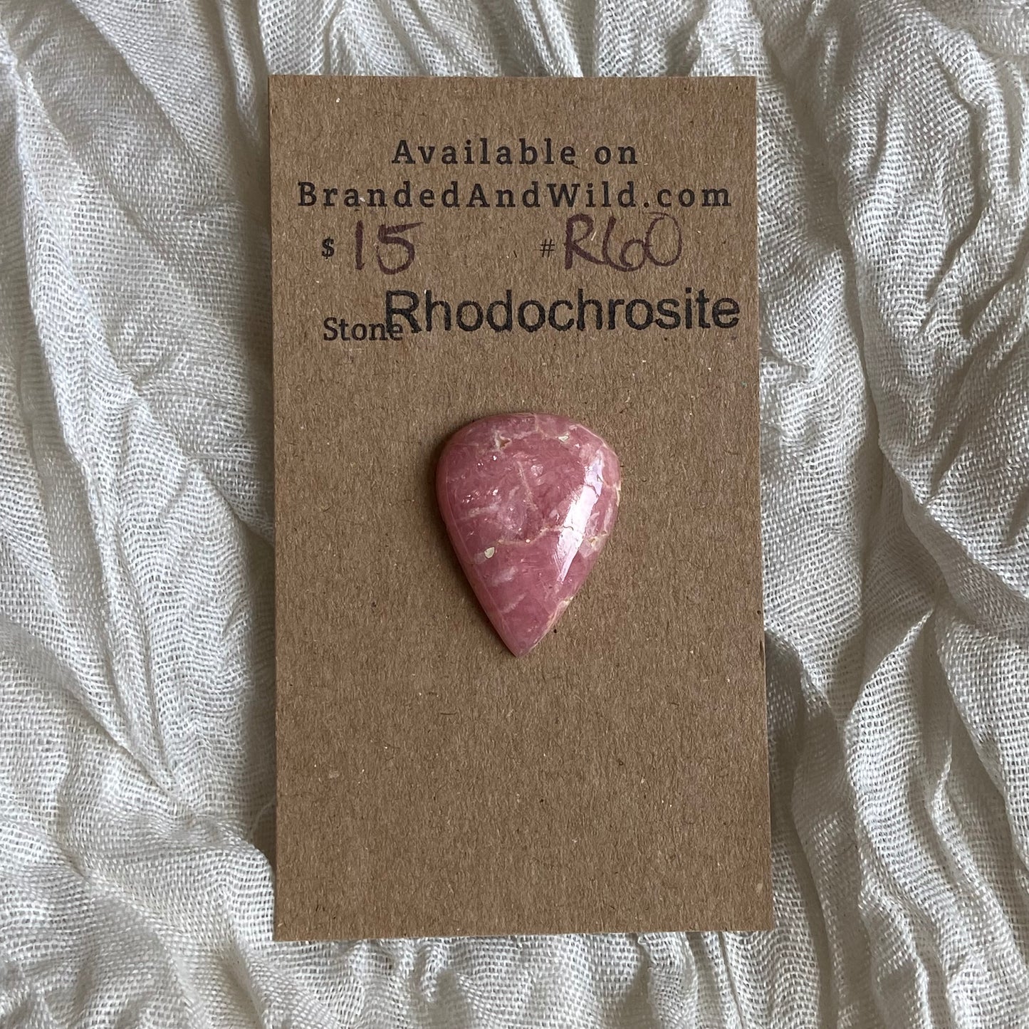 Rhodochrosite Cabochon - R060 0E02B4C6-C2C8-409C-8285-5F94B4D00C1D Brandedandwild.com