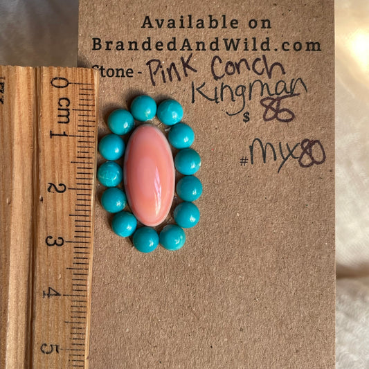 Turquoise / Pink Conch Cabochon - MIX80 0E15DBF4-4383-4B22-8C63-22188C9984AC Brandedandwild.com