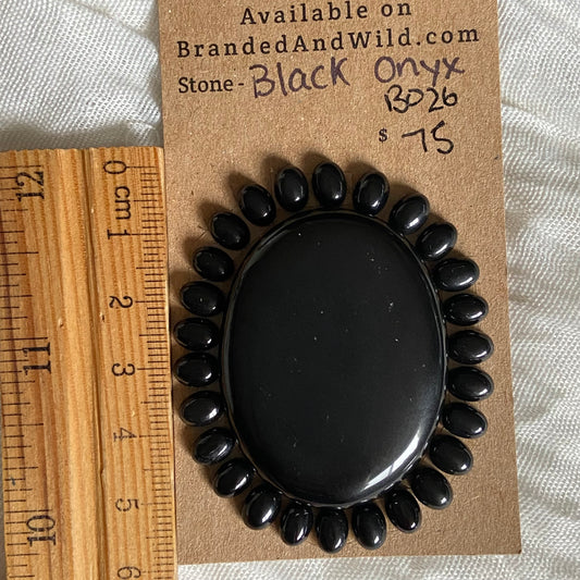 Black Onyx - Cabochon - B026 0E1FCB92-81BC-49B9-AD0C-FEF5EBA39347 Brandedandwild.com