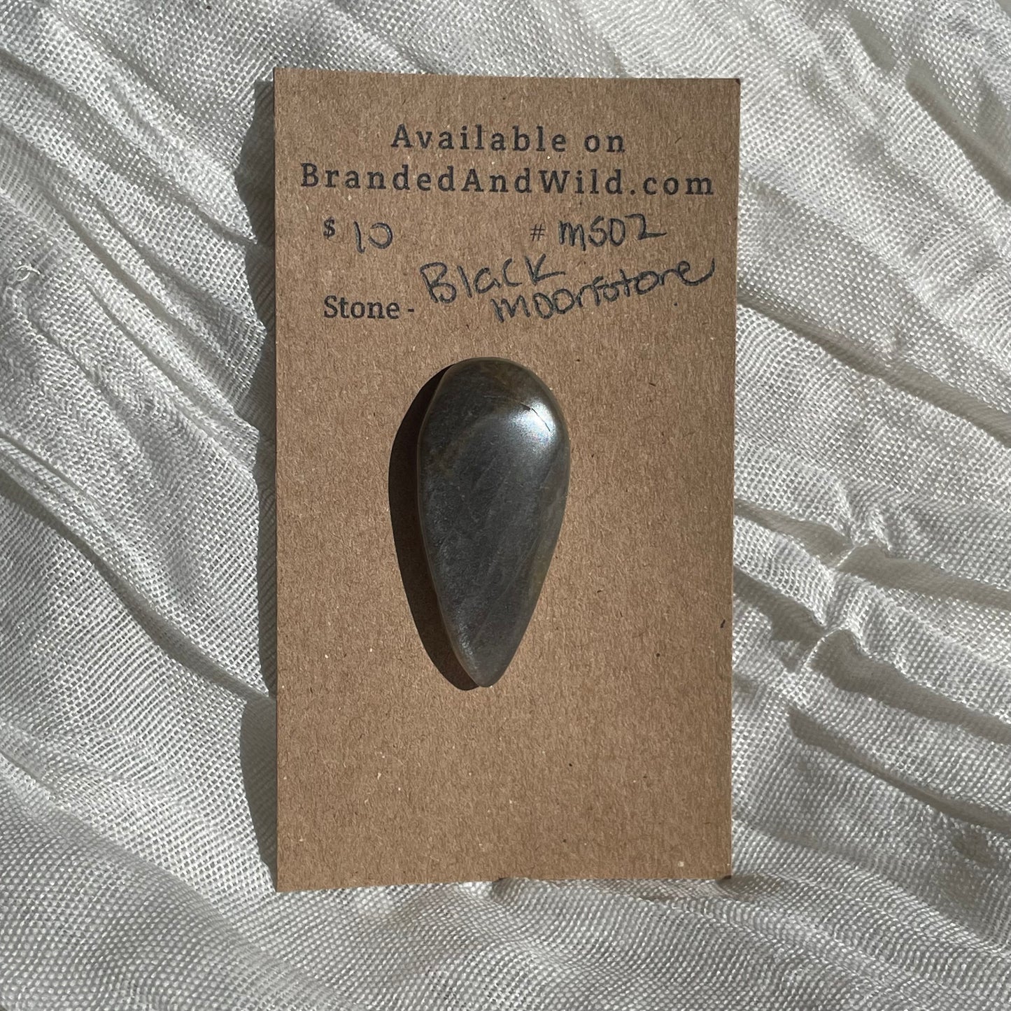 Black Moonstone Cabochon - MS18 0E425FD9-C428-44D2-9B09-1FBC9CA6A06E Brandedandwild.com