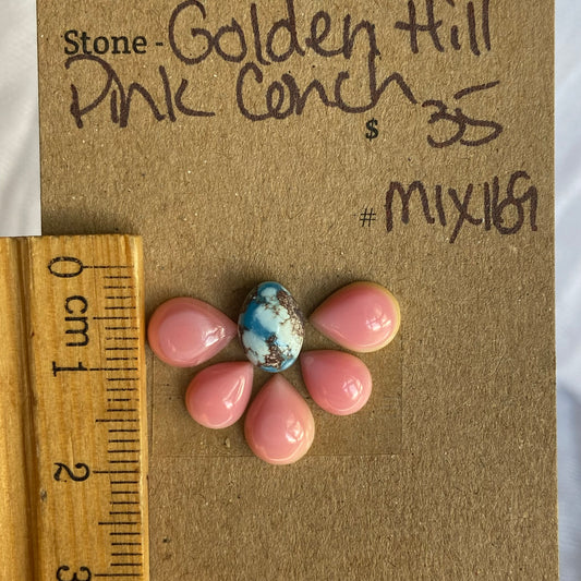Golden Hill/Pink Conch Cabochon - Mix169