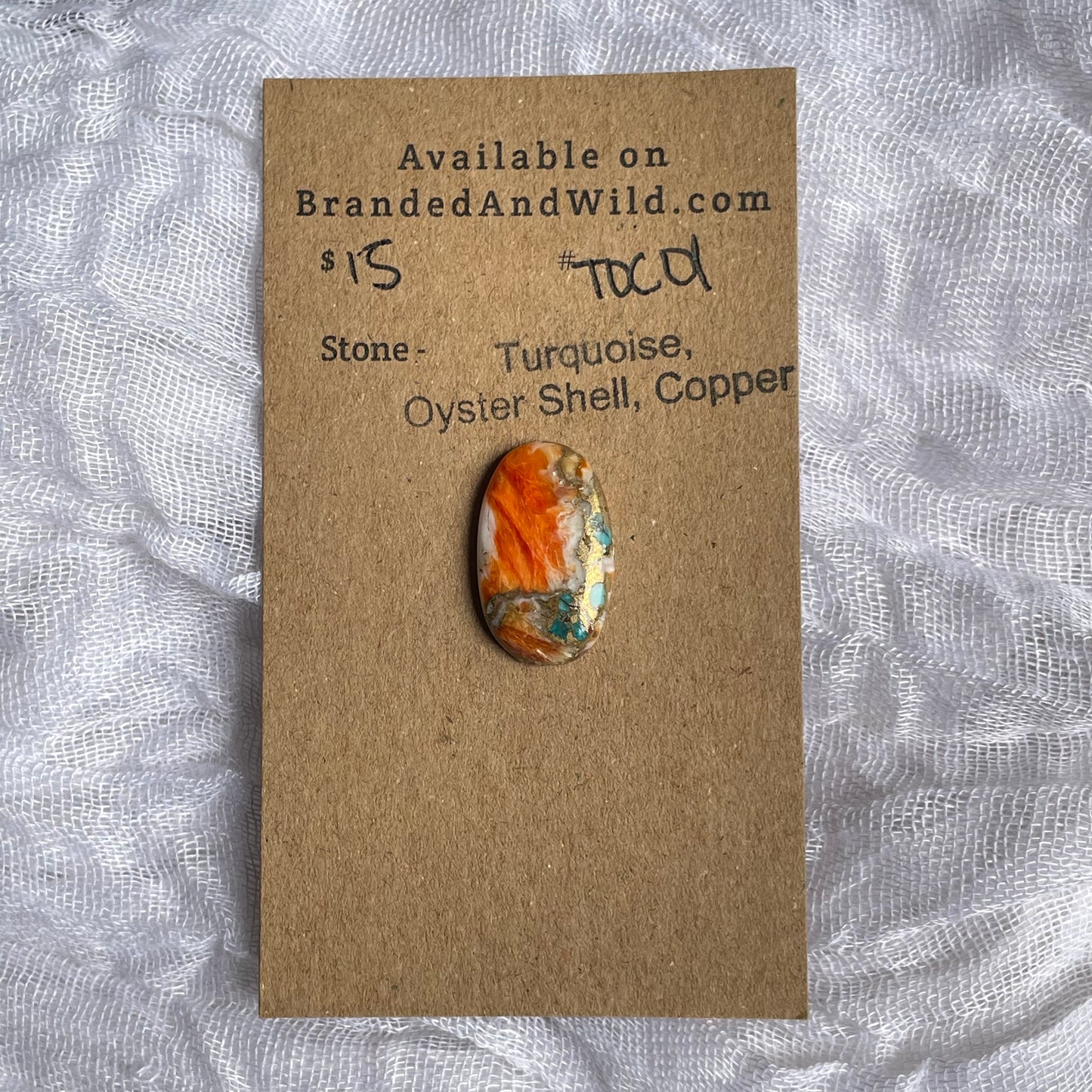 Turquoise, Oyster Shell, Copper Cabochon - TOC01 0E6F12D5-B778-46C9-BAAD-9C8E4F149717 Brandedandwild.com